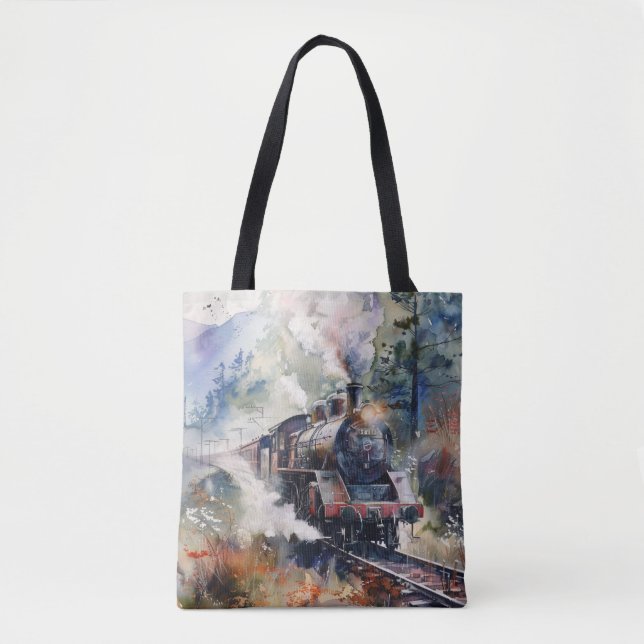 Bolsa Tote Scenic Landscape with Train (Frente)
