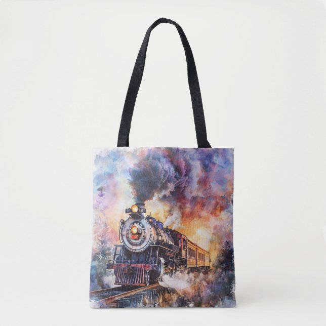 Bolsa Tote Scenic Landscape with Train (Frente)