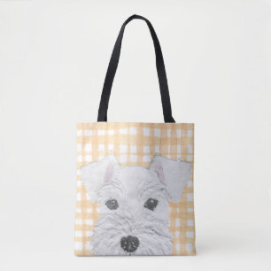 Bolsa Tote Schnauzer, branco, moderno