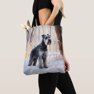 Bolsa Tote Schnauzer Deixar nevar o Natal