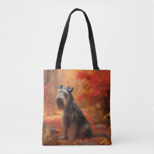 Bolsa Tote Schnauzer na Queda de Folhas de Outono Inspira