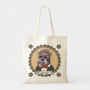 Bolsa Tote Schnauzer usando Óculos