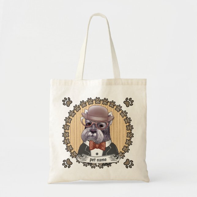 Bolsa Tote Schnauzer vestindo Óculos (Frente)