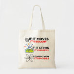 Bolsa Tote Science BIOLOGY CHEMISTRY PHYSICS<br><div class="desc">chemistry,  gift,  biology,  student,  idea,  physicist,  quote,  teacher,  geek,  physics,  nerd,  saying,  funny</div>