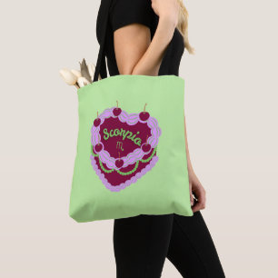 Bolsa Tote Scorpio Zodiac Pastel Bolo de Aniversário