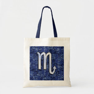 Bolsa Tote Scorpio Zodiac - Símbolo Marinho Azul Camo