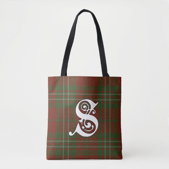 Bolsa Tote Scott Clan Tartan Monograma (Frente)