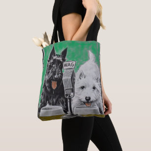 Bolsa Tote Scottie dog Blackie and Whitie na rádio
