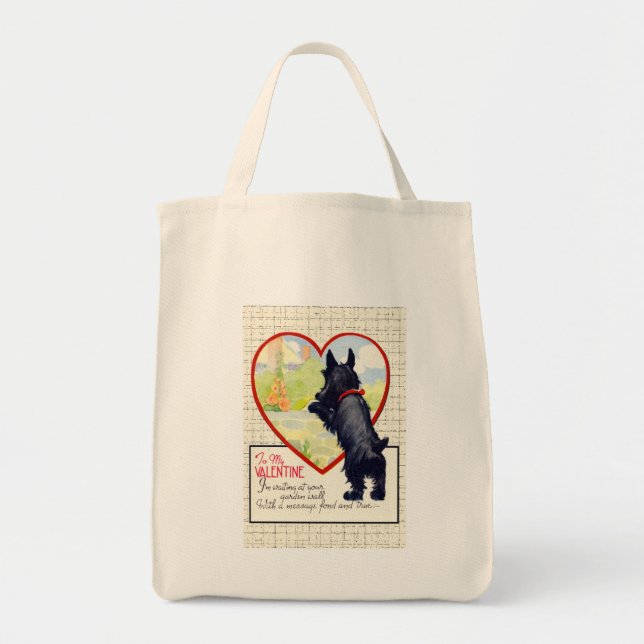 Bolsa Tote Scottie dog heart Valentine Scottish Terrier (Frente)