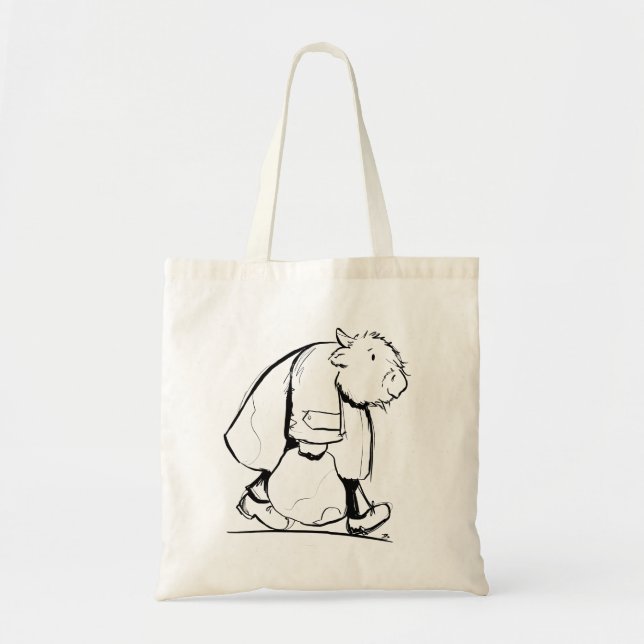 Bolsa Tote Scottish Highland Cow Goes Shopping (Frente)