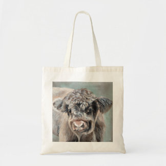 Bolsa Tote Scottish Highland Cow on Green