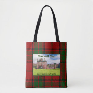 Bolsa Tote Scottish Maxwell Caerlaverock Castle Clan Tartan