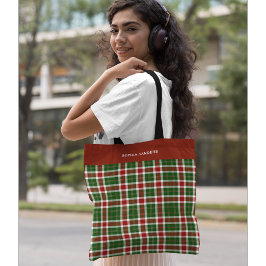 Bolsa Tote Scottish Tartan Pattern Christmas