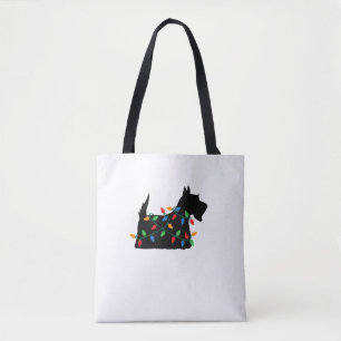 Bolsa Tote Scottish Terrier Scottie Dog Christmas Lights Gift
