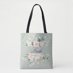 Bolsa Tote Script de Aquarela de Brilha Rosa Elegante