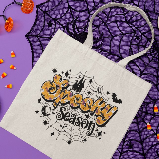 Bolsa Tote Script de Halloween Moderno da estação Spooky (Criador carregado)