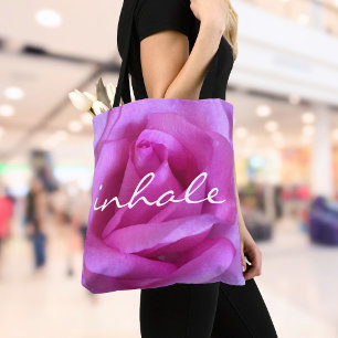 Bolsa Tote Script de inalação de fotografia com ventilador de