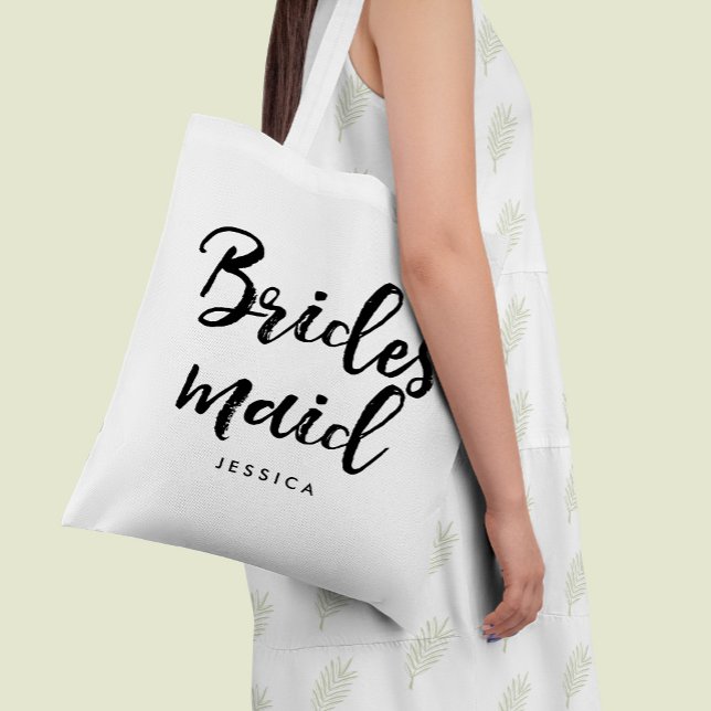 Bolsa Tote Script de na moda personalizado "Bridesmaid" (Criador carregado)