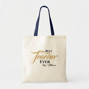 Bolsa Tote Script de Nome Dourado de Apreciação do Professo