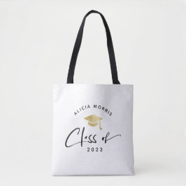 Bolsa Tote Script de Tendência de Graduação de Nome Personali