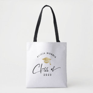 Bolsa Tote Script de Tendência de Graduação de Nome Personali
