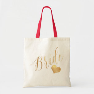 Bolsa Tote Script Dourado PixDezines Bride/Faux