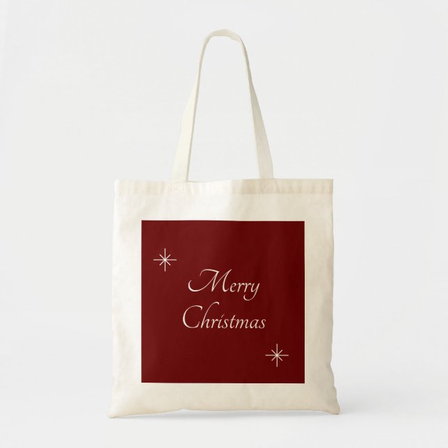 Bolsa Tote Script Elegante Moderno de Natal (Frente)