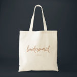 Bolsa Tote Script manuscrito de Bridesmaid Earthy Boho<br><div class="desc">Modern boho earthy terracotta colorida caligrafia guiada bridesmaid presente</div>
