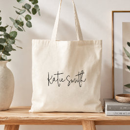 Bolsa Tote Script Manuscrito Mínimo Monograma Moderno