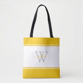 Bolsa Tote Script Monograma Amarelo inicial