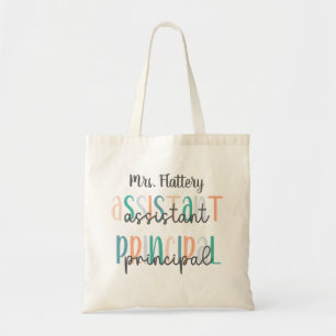 Bolsa Tote Script Pastel principal assistente sobre impressão