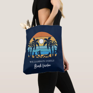 Bolsa Tote Script Personalizado de Férias de Praia da Família