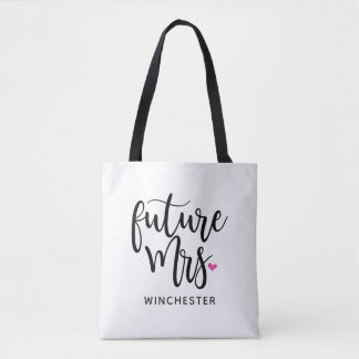 Bolsa Tote Script Preto da Sra. (Seu Nome) Futura