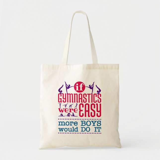 Bolsa Tote Se A Ginástica Fosse Uma Mulher Engraçada Fácil, M (Frente)