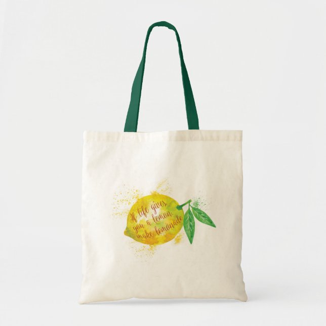 Bolsa Tote Se a vida lhe dá um limão, faça a limonada (Frente)