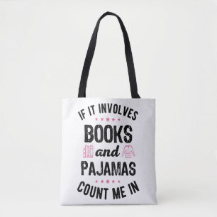 Bolsa Tote Se envolver livros e livros de pijamas