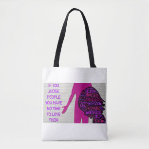 Bolsa Tote Se você julgar pessoas, aspas inspiradoras na bols