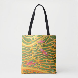 Bolsa Tote Sea Goldies sobre o All-Over-Impressão Verde