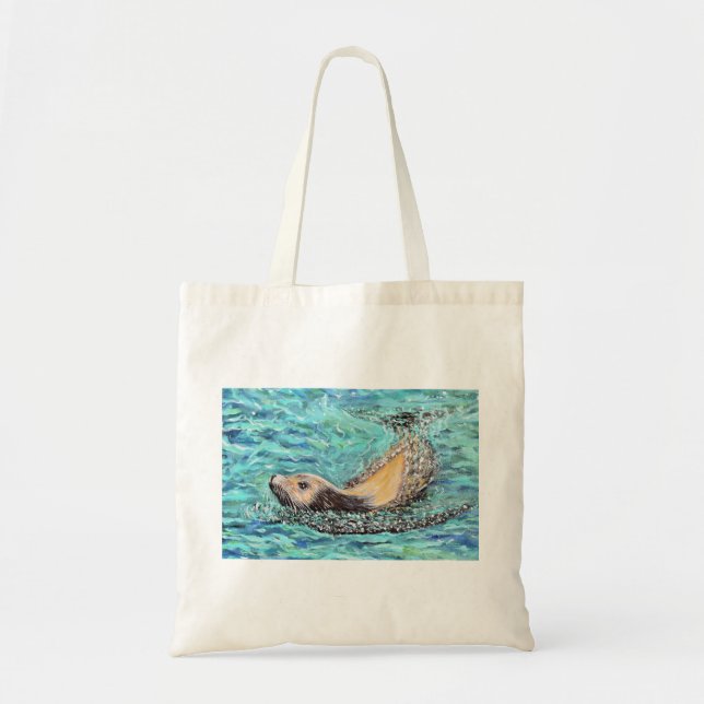 Bolsa Tote Sea Lion Painting (Frente)