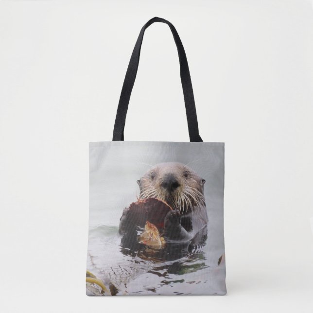 Bolsa Tote Sea Otters ama Caranguejo para o Café da Manhã (Frente)