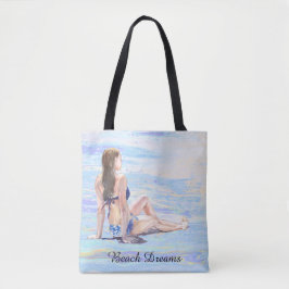 Bolsa Tote *~* Sea Shore Beach Woman Sun bathe AR29