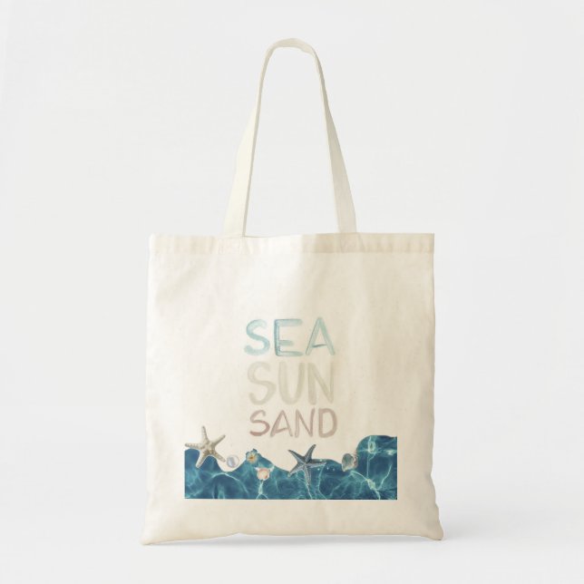 Bolsa Tote Sea Sun Sand Summer Beach Tote Bag (Frente)