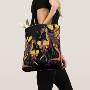 Bolsa Tote Seadragon Weedy com orquídeas