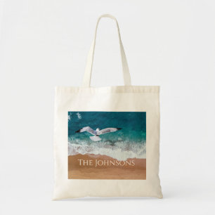 Bolsa Tote Seagull over the Sea Shore