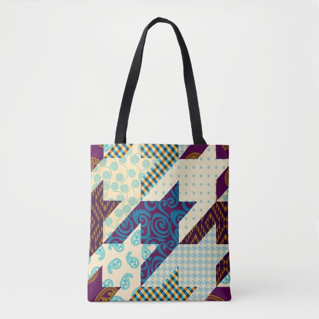 Bolsa Tote Seamless background pattern. Patchwork pattern. Vi (Frente)