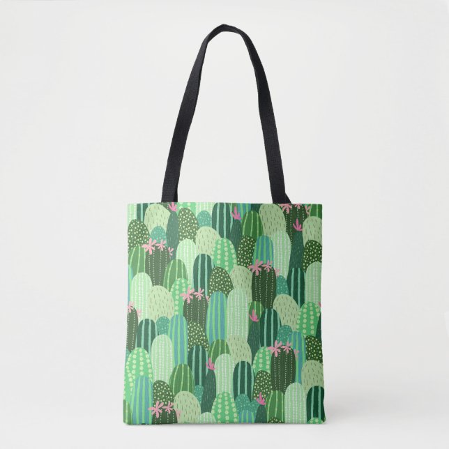 Bolsa Tote Seamless pattern with cactus (Frente)