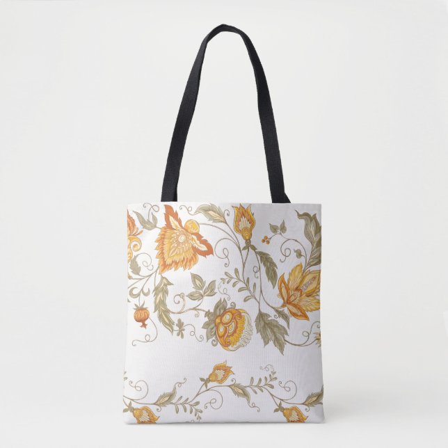 Bolsa Tote Seamless pattern with stylized ornamental flowers  (Frente)