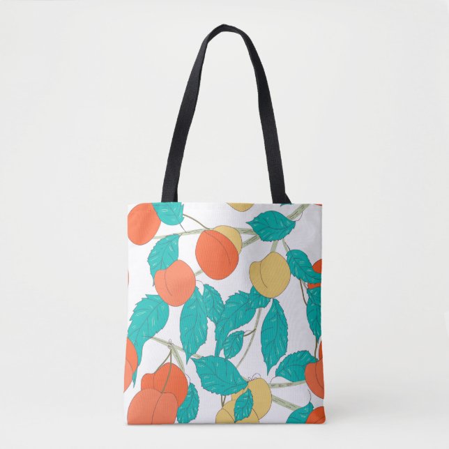 Bolsa Tote Seamless texture with fruits and leafs (Frente)