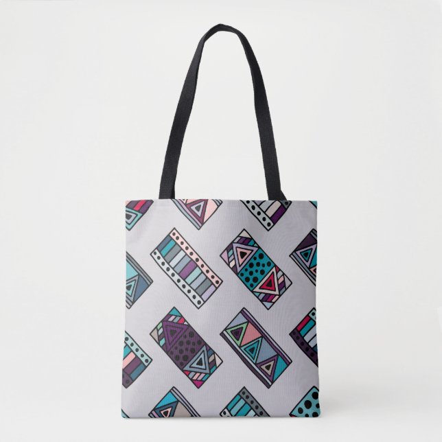 Bolsa Tote Seamless vintage pattern. geometrical background w (Frente)