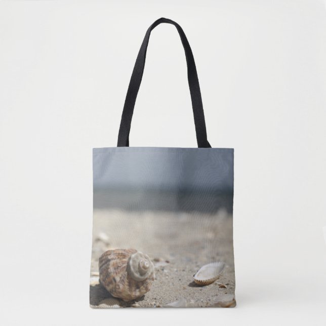 Bolsa Tote Seashells na areia pelo mar (Frente)